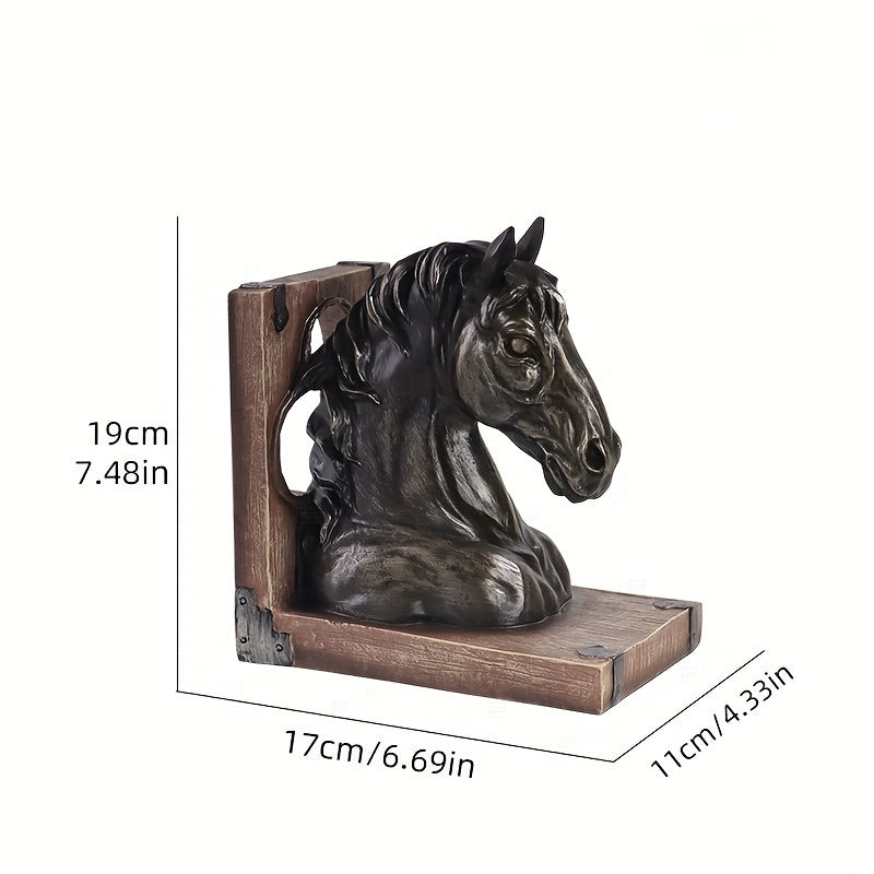 HorseHead - Suportes de Livros em Madeira com Cabeça de Cavalo para Decoração Moderna