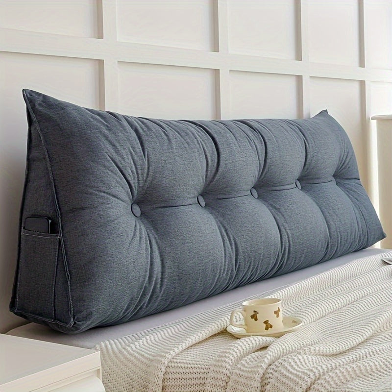 Ademend Lino Triangolare Cuscino a Wedge - Cuscino per Schiena Confortevole per Letto e Divano