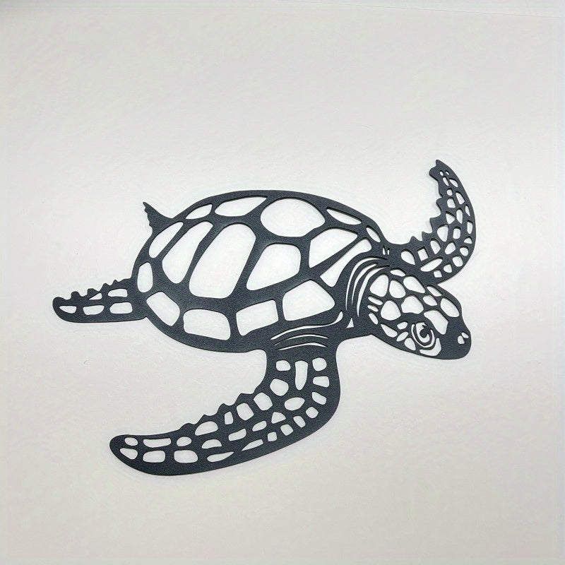 1 pezzo Arte Murale in Metallo a Forma di Tartaruga Marina - Decorazione Artigianale per Interni in Stile Costiero per il Soggiorno - Accento Artistico a Tema Nautico