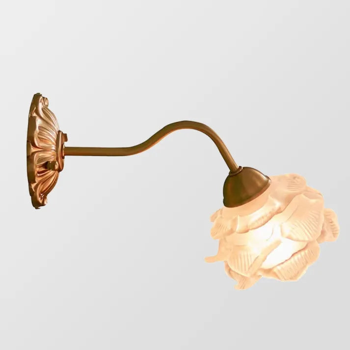 BlossomGlow – Vintage Copper Petal Wall Lamp