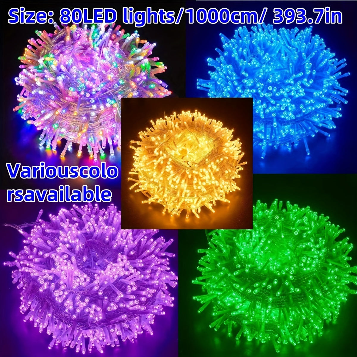 LuxeGlow - Feestelijke LED-slingerlampen 10m, Multi-Kleur