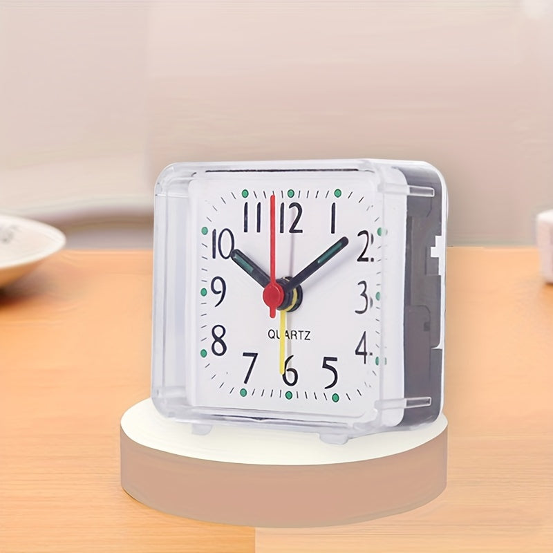 TimeSquare - Simple White Square Alarm Clock for Bedroom & Desk