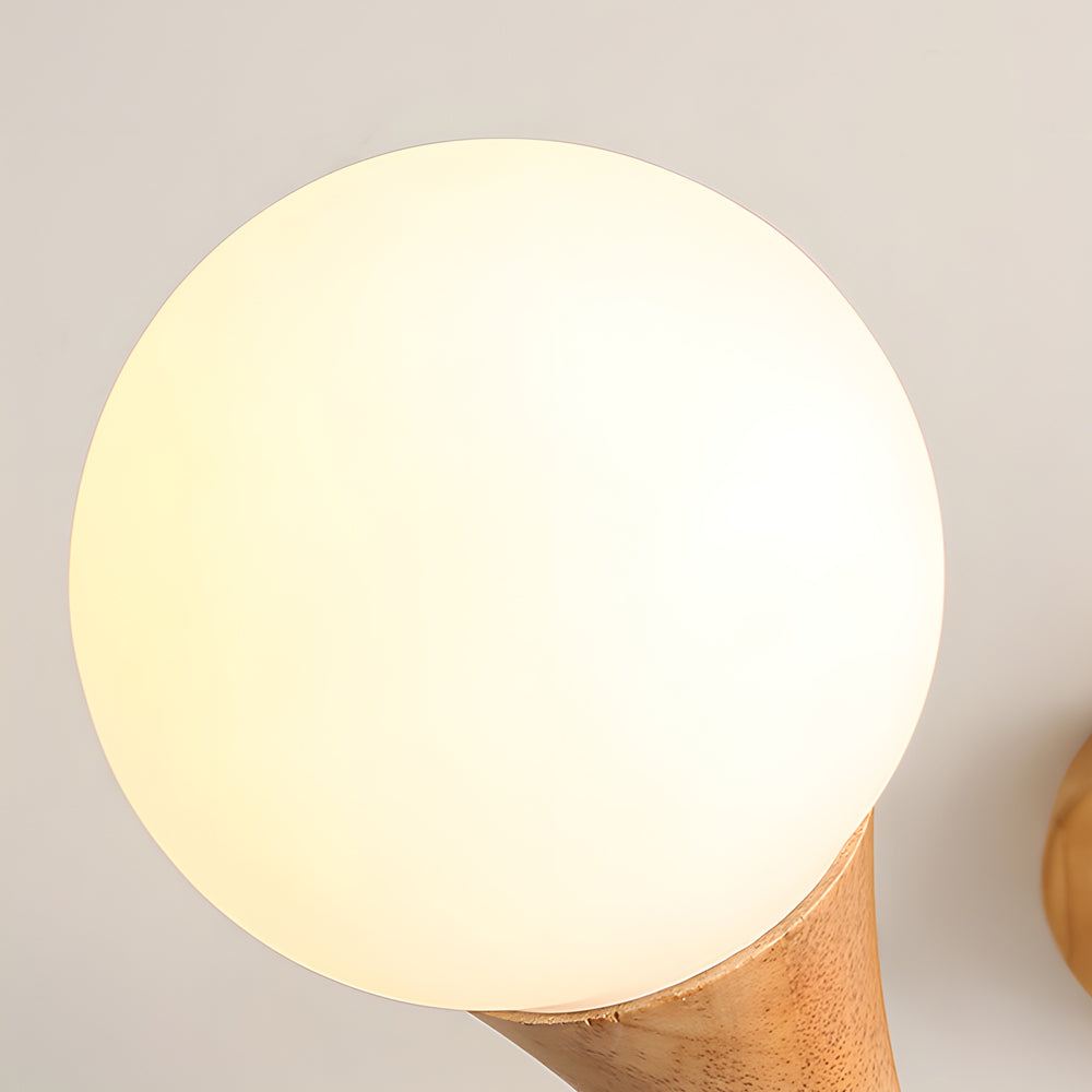NordicGlow - Scandinavian Wooden Chandelier with Glass Lampshades