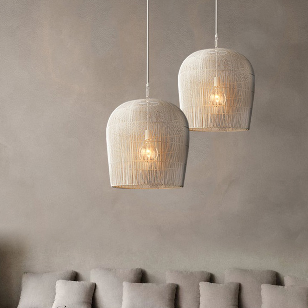 Lampada a sospensione in rattan classica e semplice