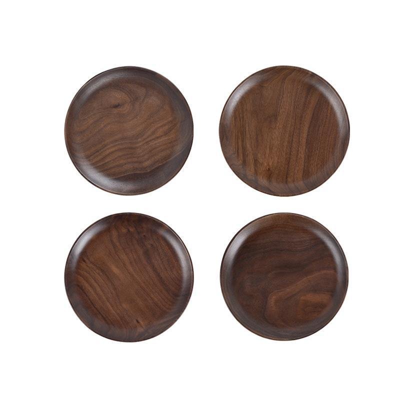 Set da Pranzo in Legno di Noce Nero a 4 Pezzi