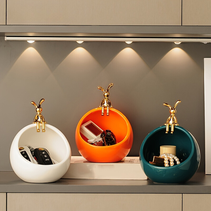 DeerBox - Modern Ceramic Storage Bowl with Metal Deer Lid