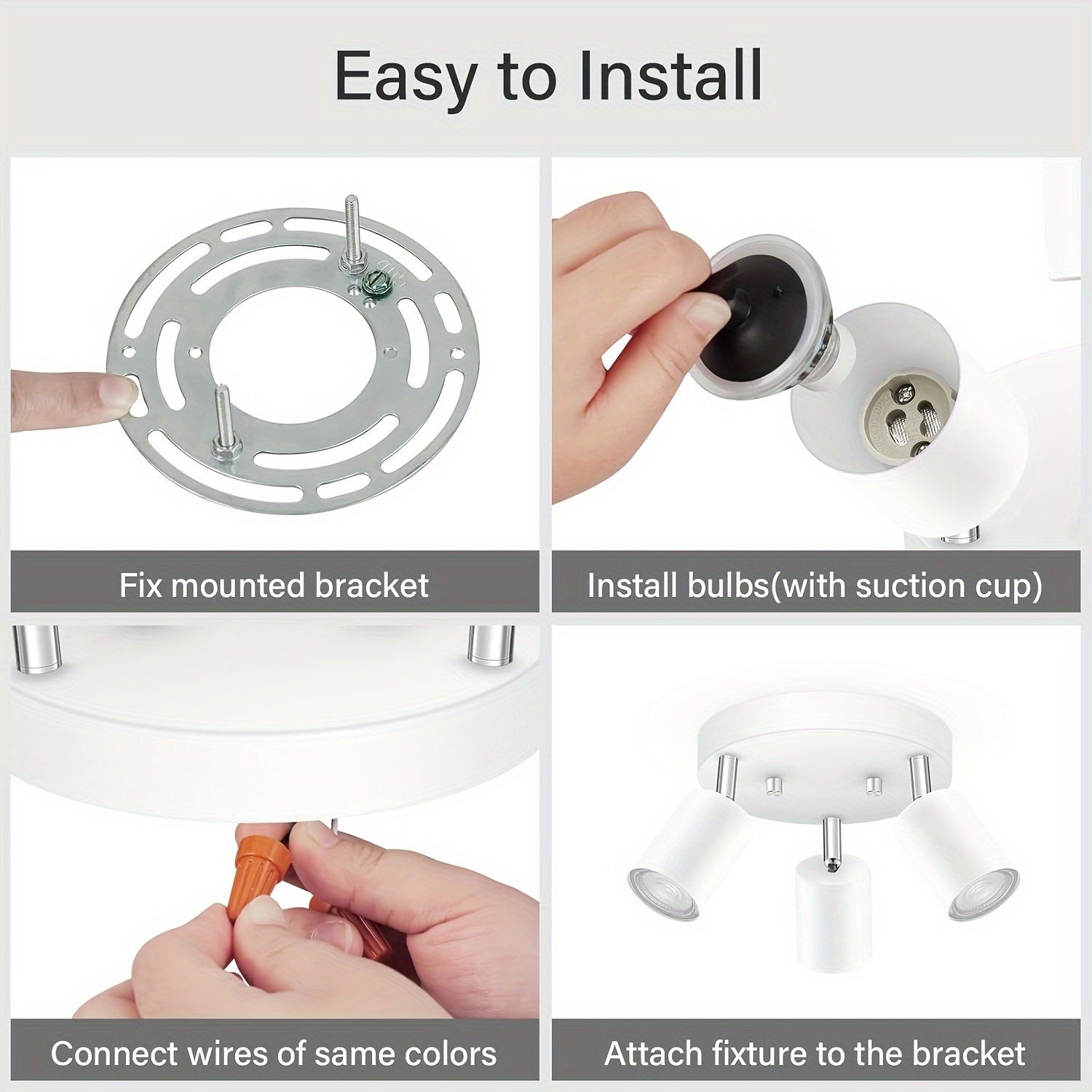 FlexiLight - Plafonier com 3 Lâmpadas e Cabeças Giratórias, Base GU10