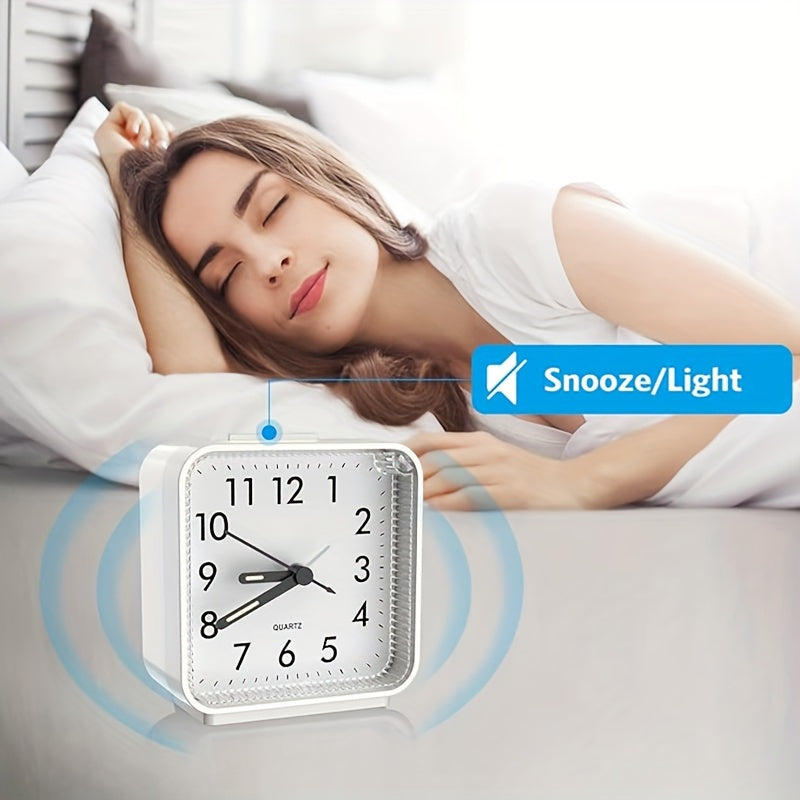 TimeEase - Sveglia Rettangolare Silenziosa con Lancette Luminose
