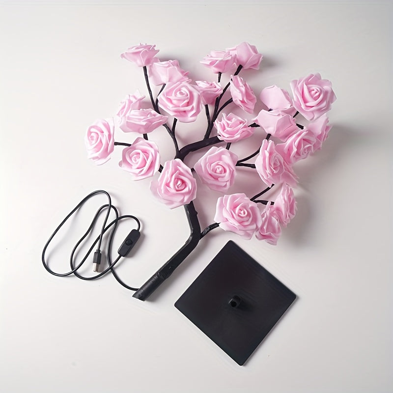 RozenLicht - LED Flower Table Lamp with USB, Ambient Lighting
