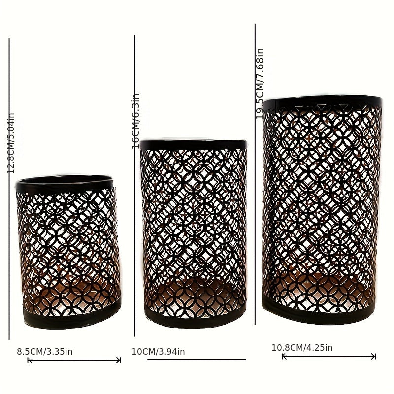 3-piece Set Nordic Iron Candle Holders - Stylish Home Decoration