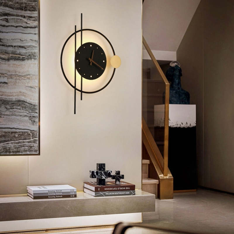 Nielsen Moderne LED Wandlamp Binnen Klok Zwart Kinderkamer Metaal