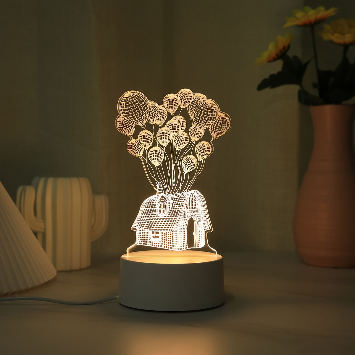 LumiBalloon - Lampada Notturna 3D a LED a Forma di Palloncino Alimentata via USB