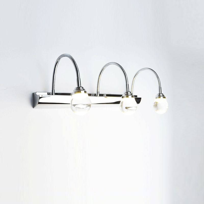 Leigh Lampada a LED Moderna da Parete Bianca per Soggiorno/Bagno Metallo Acrilico 2/3 Luci