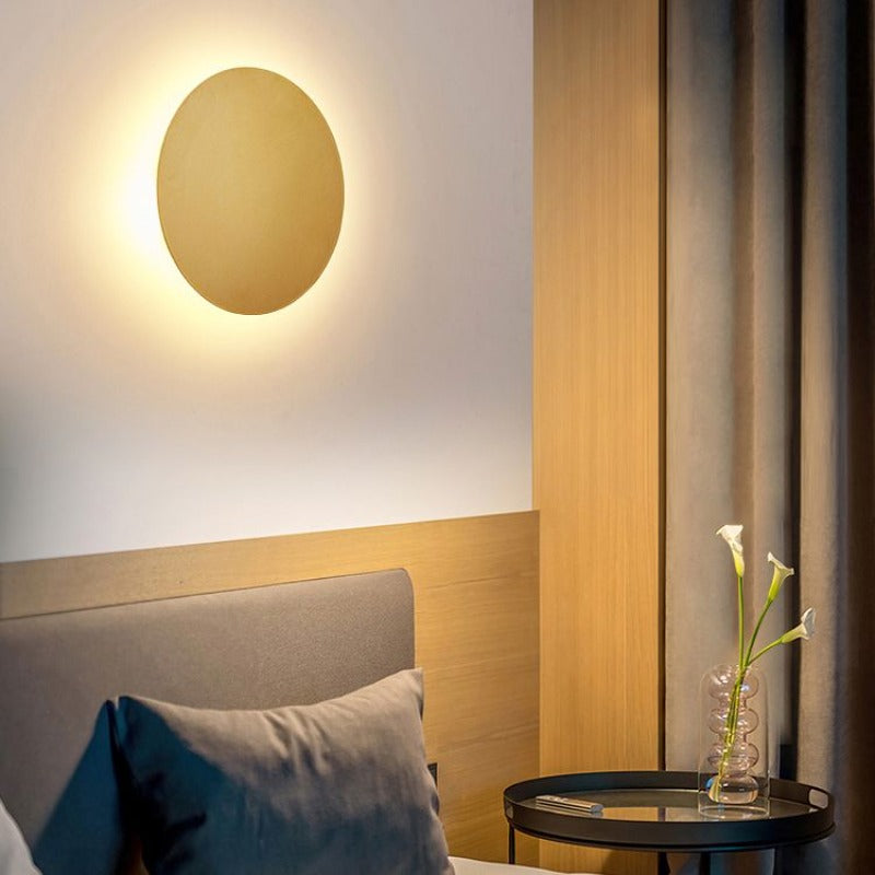 Orr Moderne Lámpara de Pared Redonda - Negro/Blanco/Oro, Metal, Sala de Estar