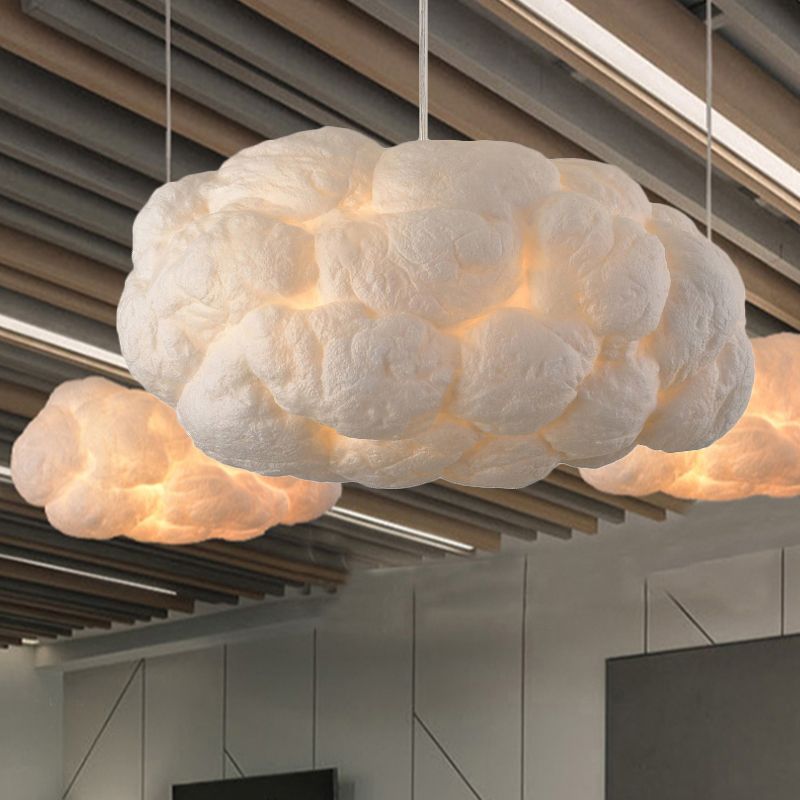 TranquilAura - Candeeiro de Teto Wolken LED Branco PVC/Algodão