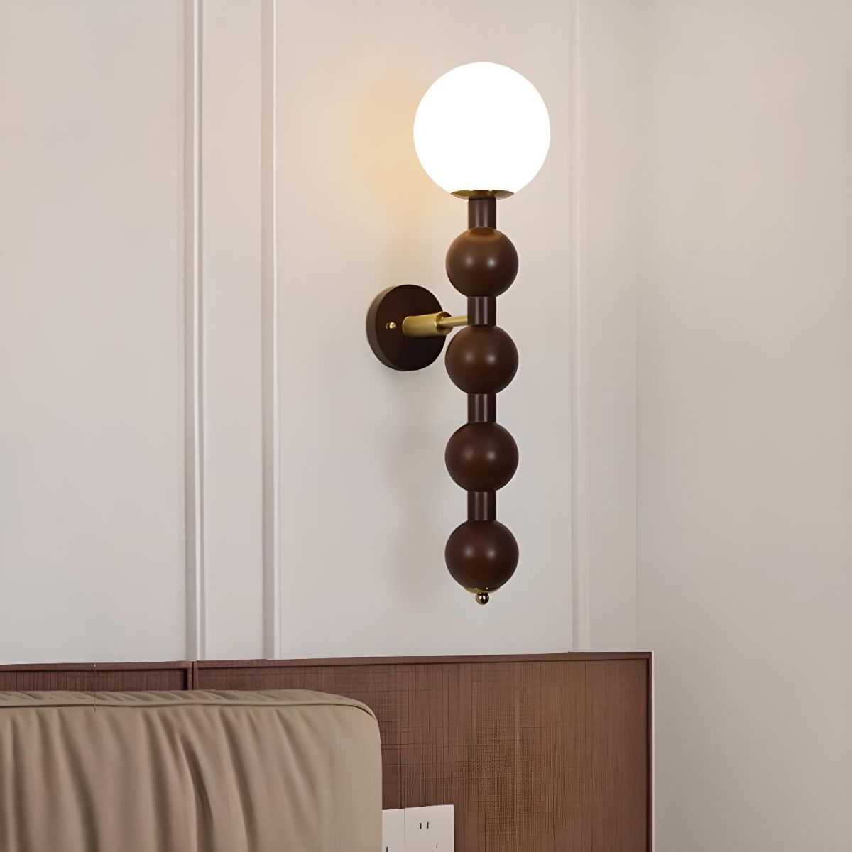 Bauhaus Lampada da Parete Lunga in Metallo con Più Sfere