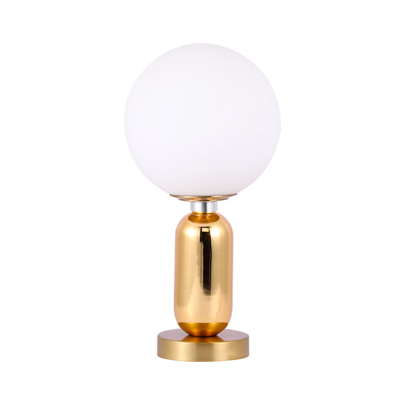 GloBelle - Lampada moderna a forma di sfera in vetro con base in metallo dorato