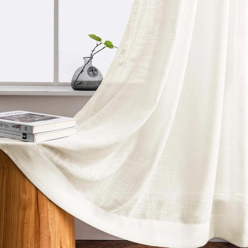 Ela Cortinados de Linho Semi Transparentes Tule