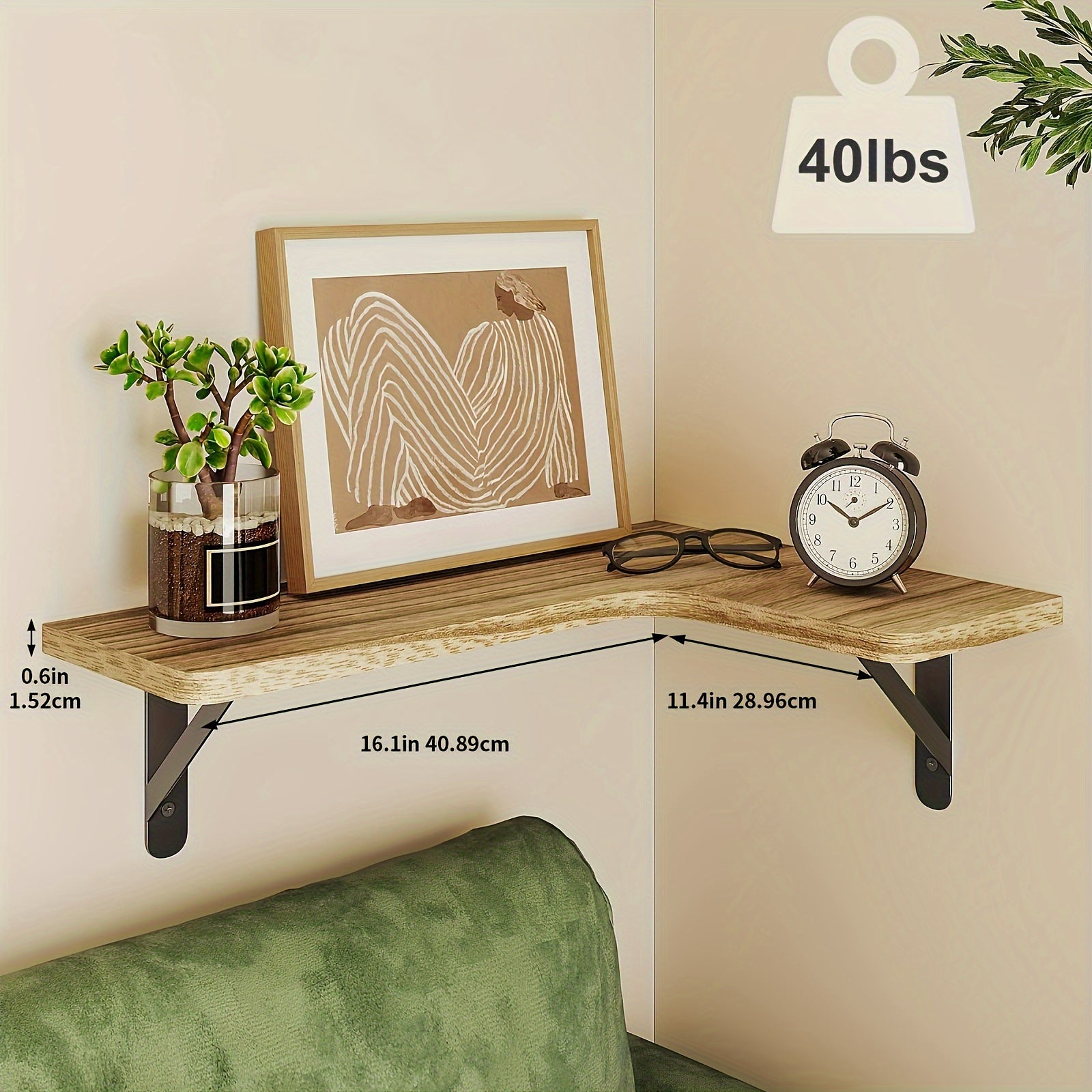 CornerShelf - Floating Corner Shelf Set of 3/5 - Wooden Storage for Rooms