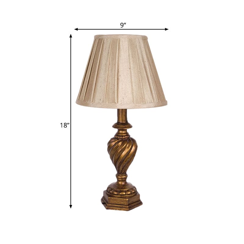 LuminoDesign - Modern Bed Lamp with Resin Base and Pleated Shade