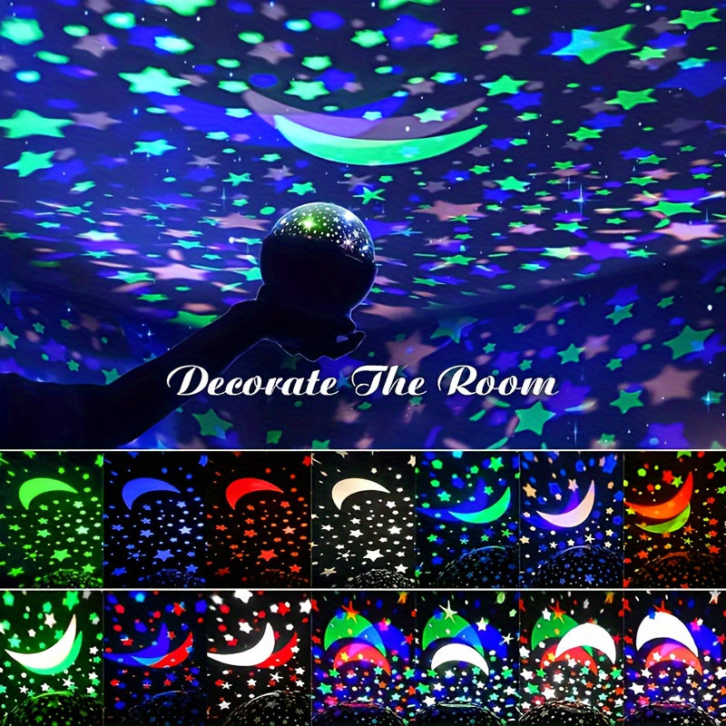 StarGlow - LED Star Projector Night Light with Adjustable Colors and USB Power Supply