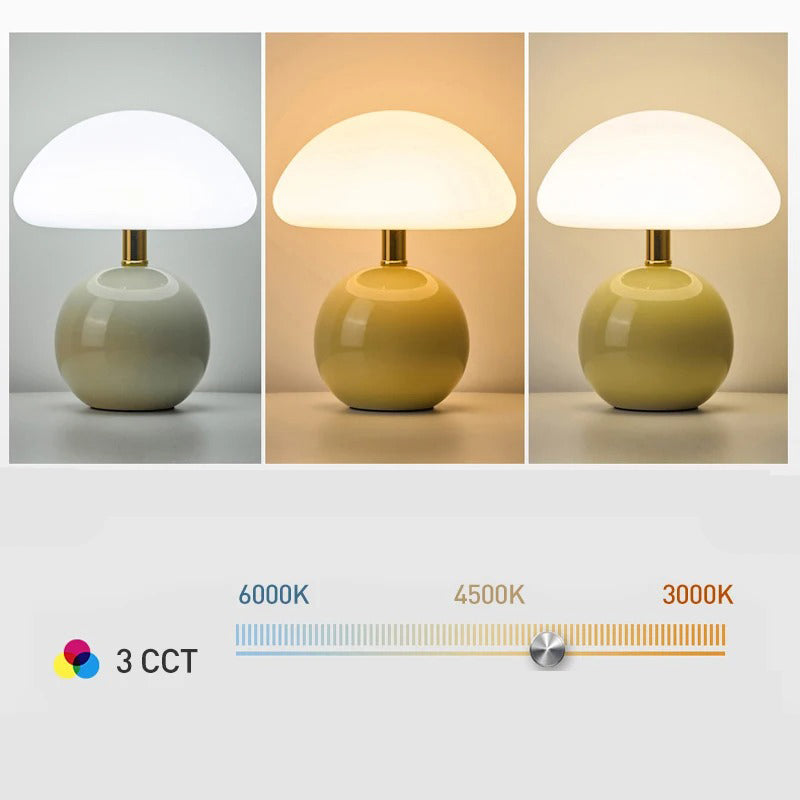LumiGlass - Modern LED Table Lamp with Glass Shade | Dimmable & Energy Efficient