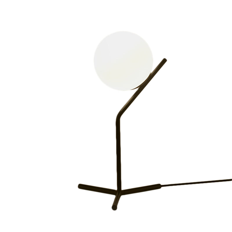 GlobeGlow - Lampada da tavolo moderna con paralume in vetro bianco