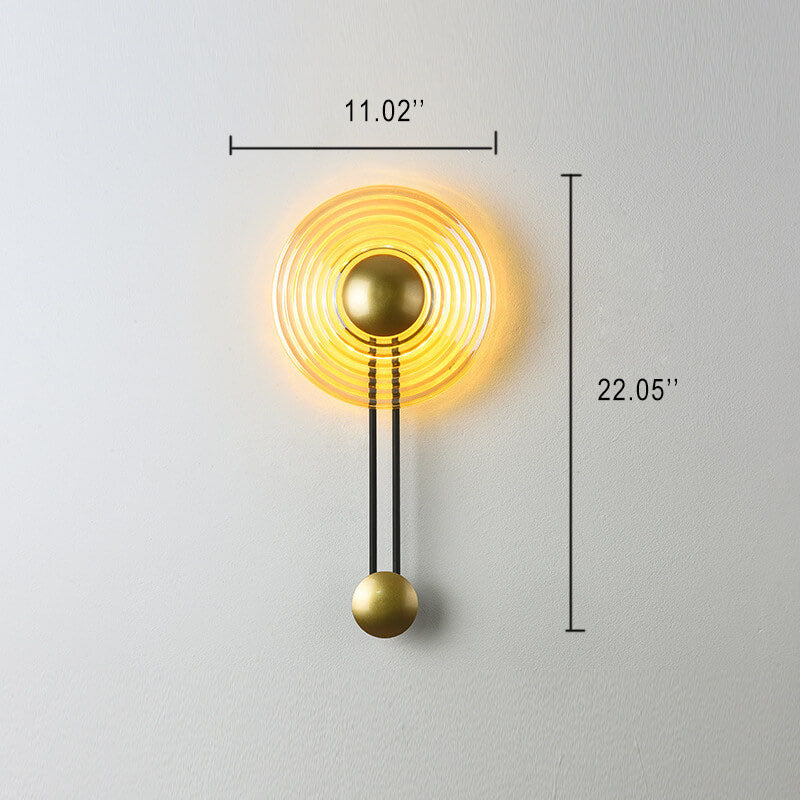 AuraLight - Candeeiro de Parede LED Circular Moderno de 1 Lâmpada com Braço