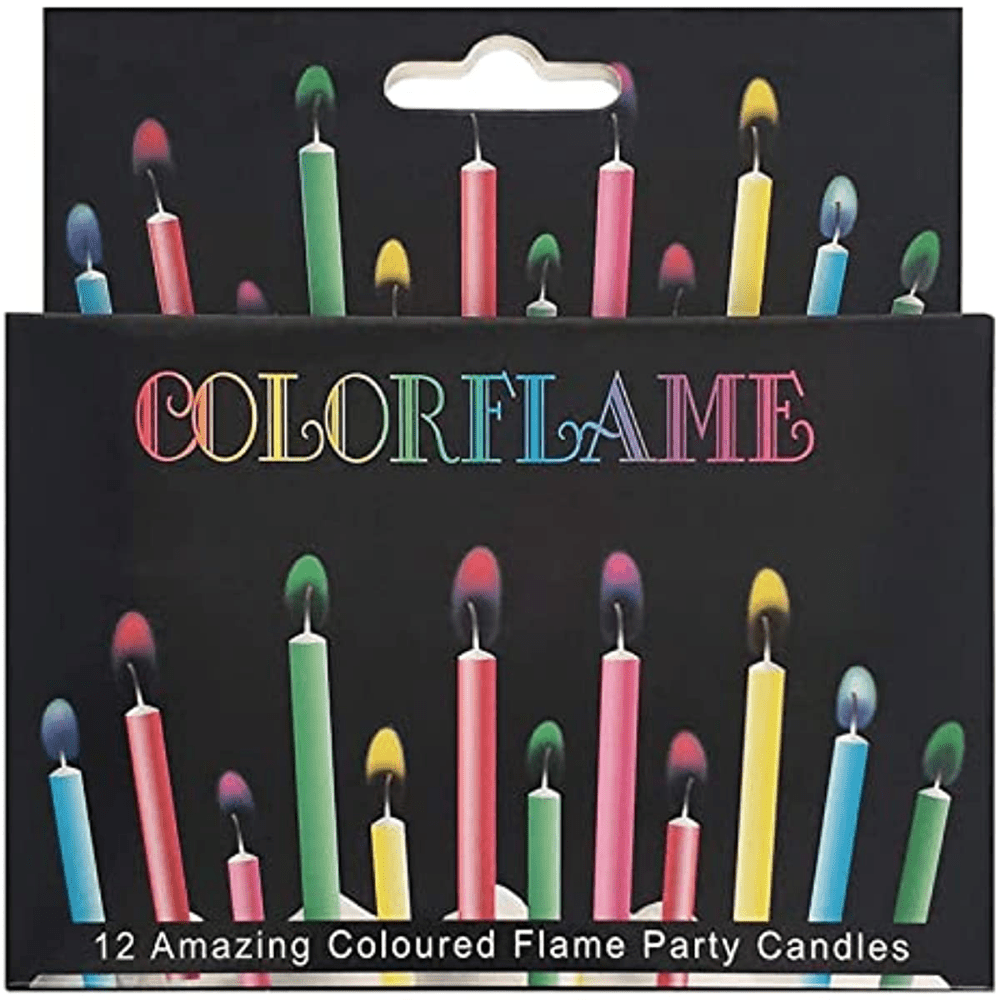 Velas de Aniversário Colorflame e Suportes – Velas Coloridas para Aniversário, Jubileu, Casamento e Festas