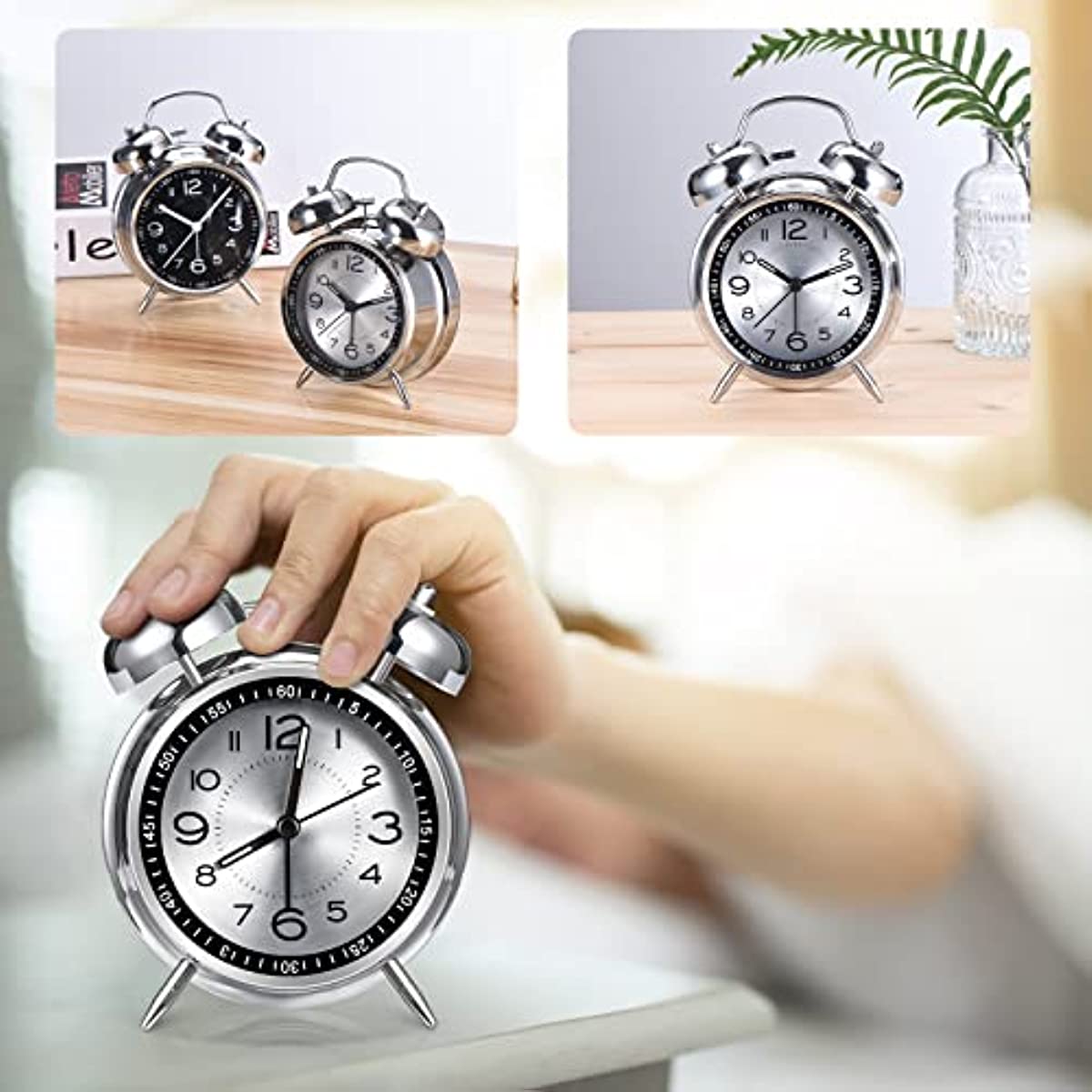RetroBell - Silent Analog Alarm Clock with Backlight