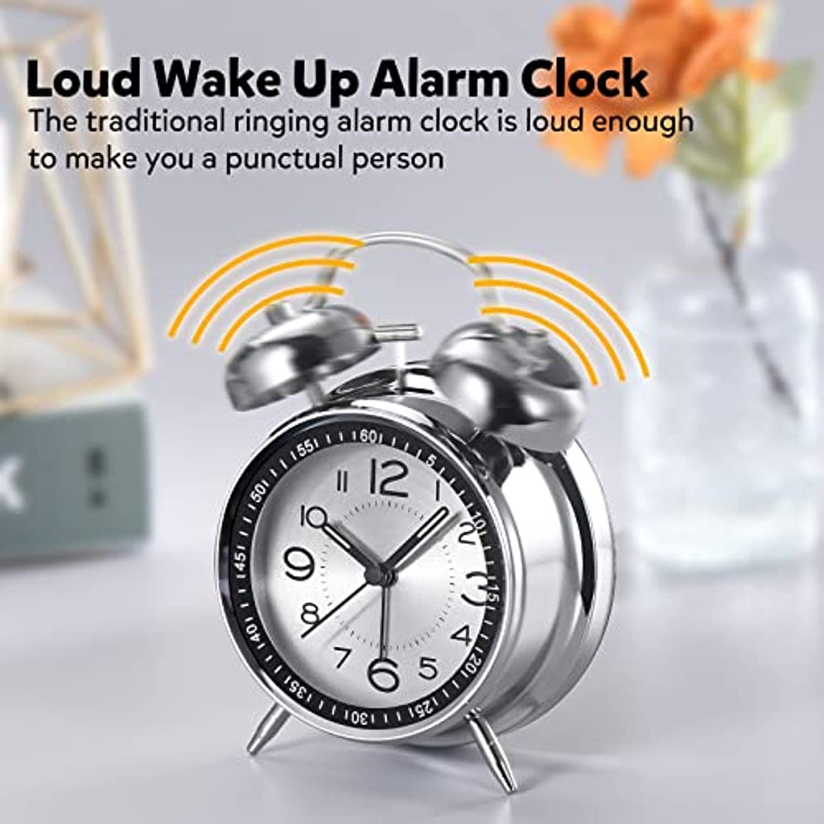 RetroBell - Silent Analog Alarm Clock with Backlight