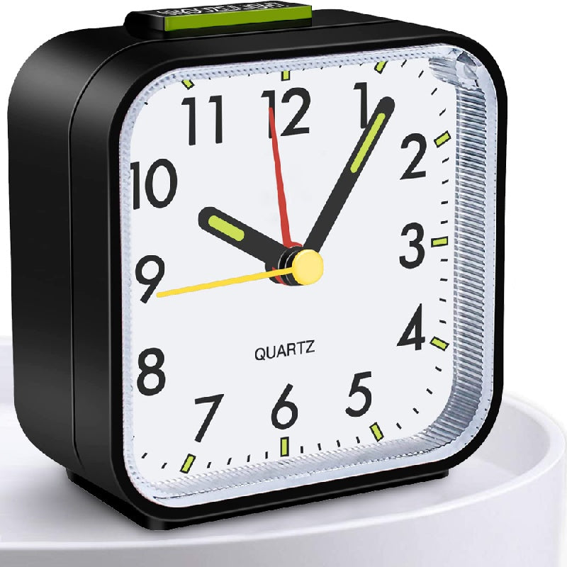 SilentGlow - Silent Analog Alarm Clock with Snooze Function