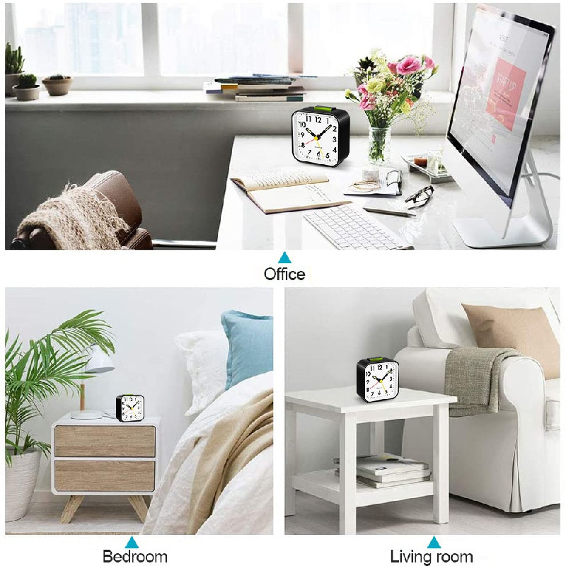 SilentGlow - Silent Analog Alarm Clock with Snooze Function