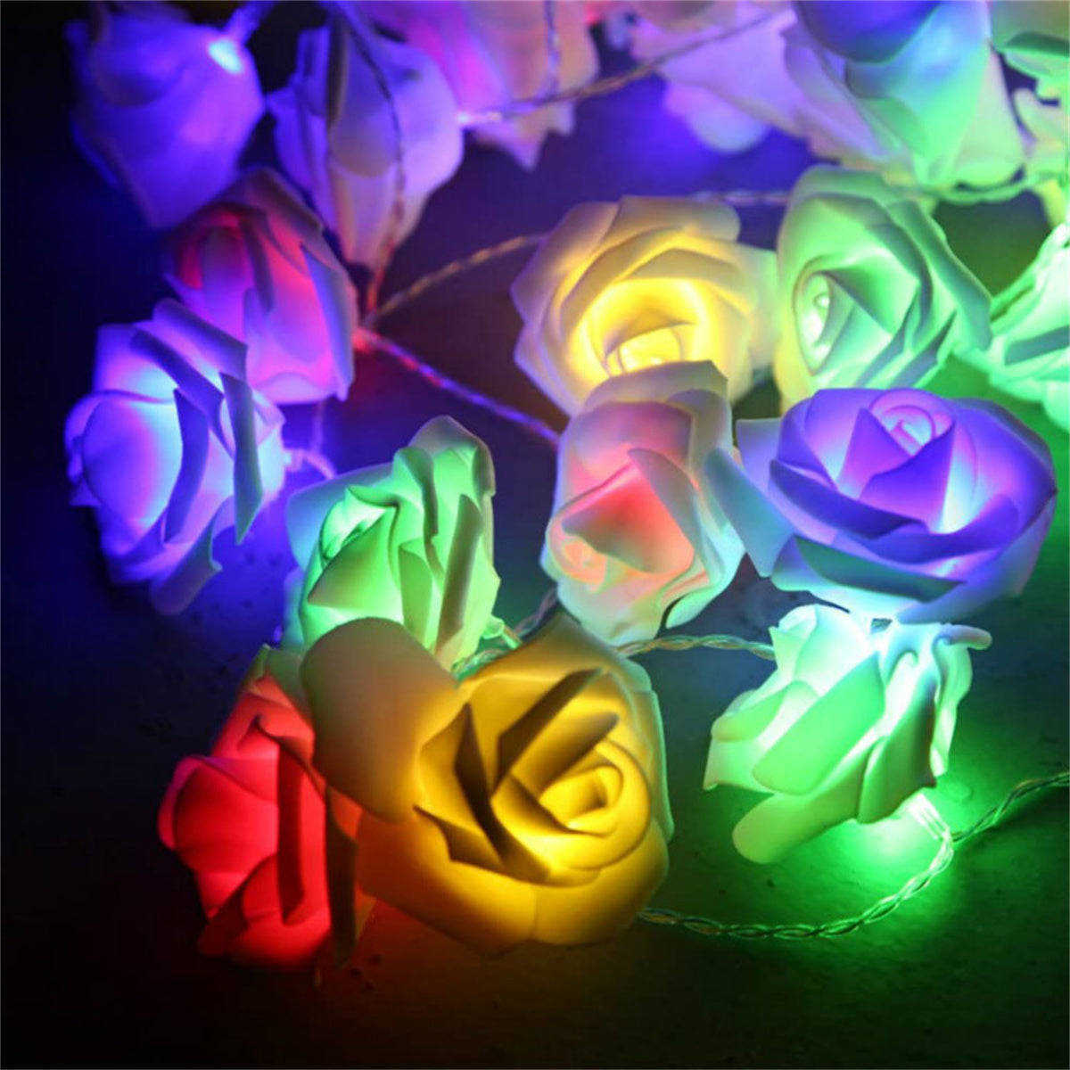 BloomLights - Catena Luminosa a LED Fiore di Rosa