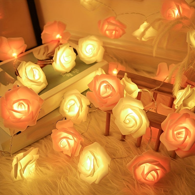 BloomLights - Catena Luminosa a LED Fiore di Rosa
