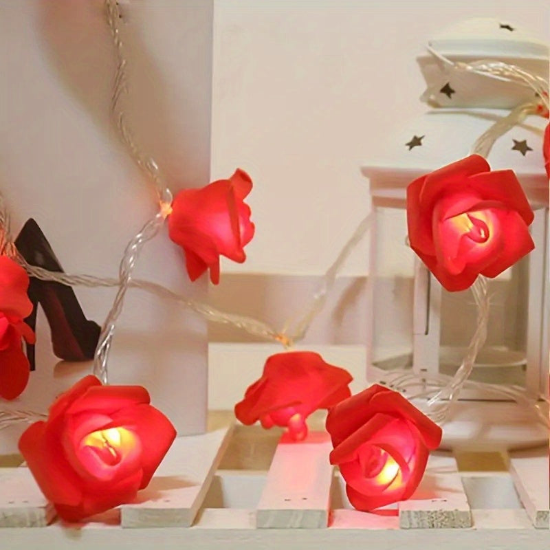 BloomLights - Catena Luminosa a LED Fiore di Rosa