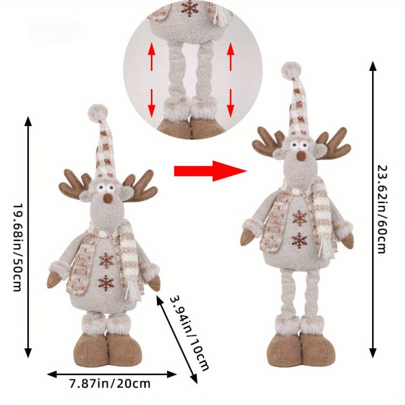 Holiday Set - Stretchable Snowman & Reindeer Dolls