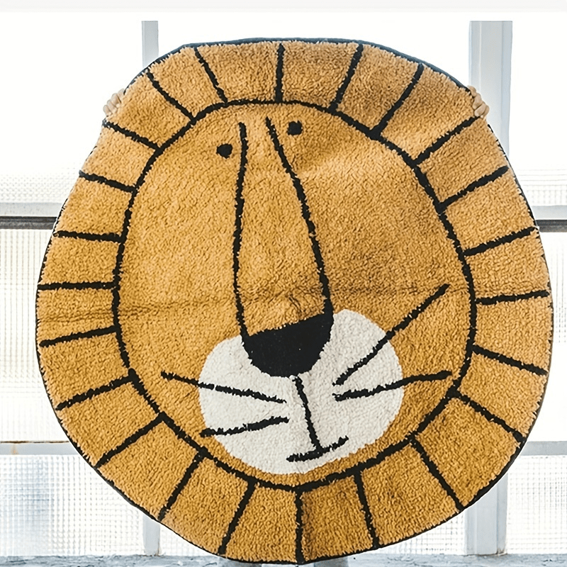 Cute Animal Rug – Fluffy Soft Round Mat, Non-slip Plush Carpet for Children's Room and Living Room