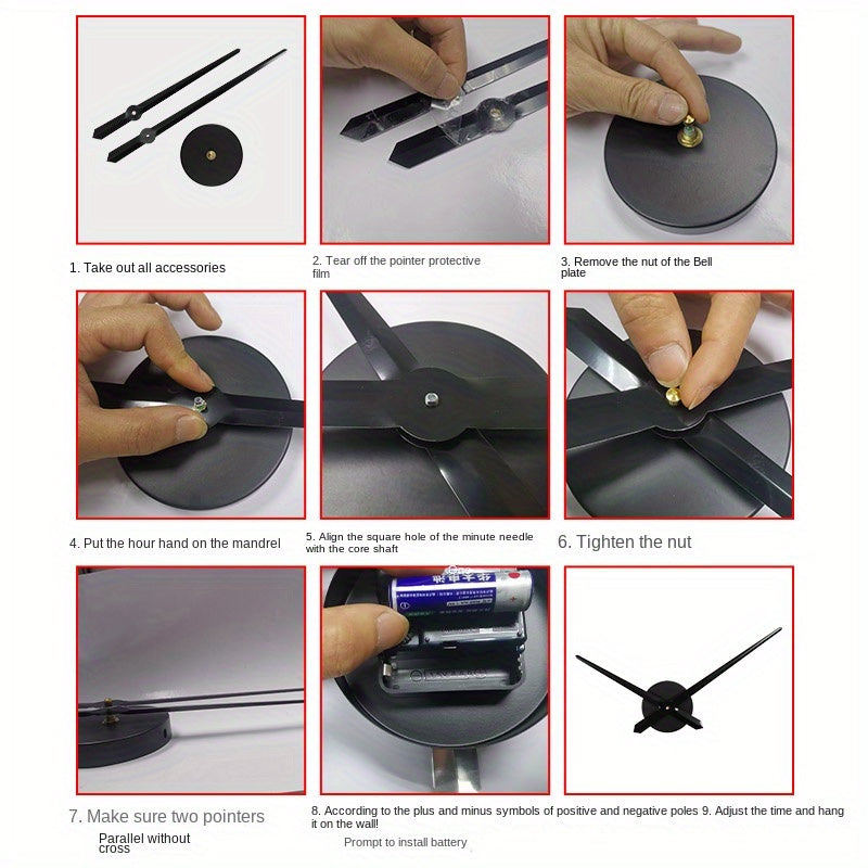 DIY Wall Clock with Metal Dial - Silent Movement for Home Decoration
