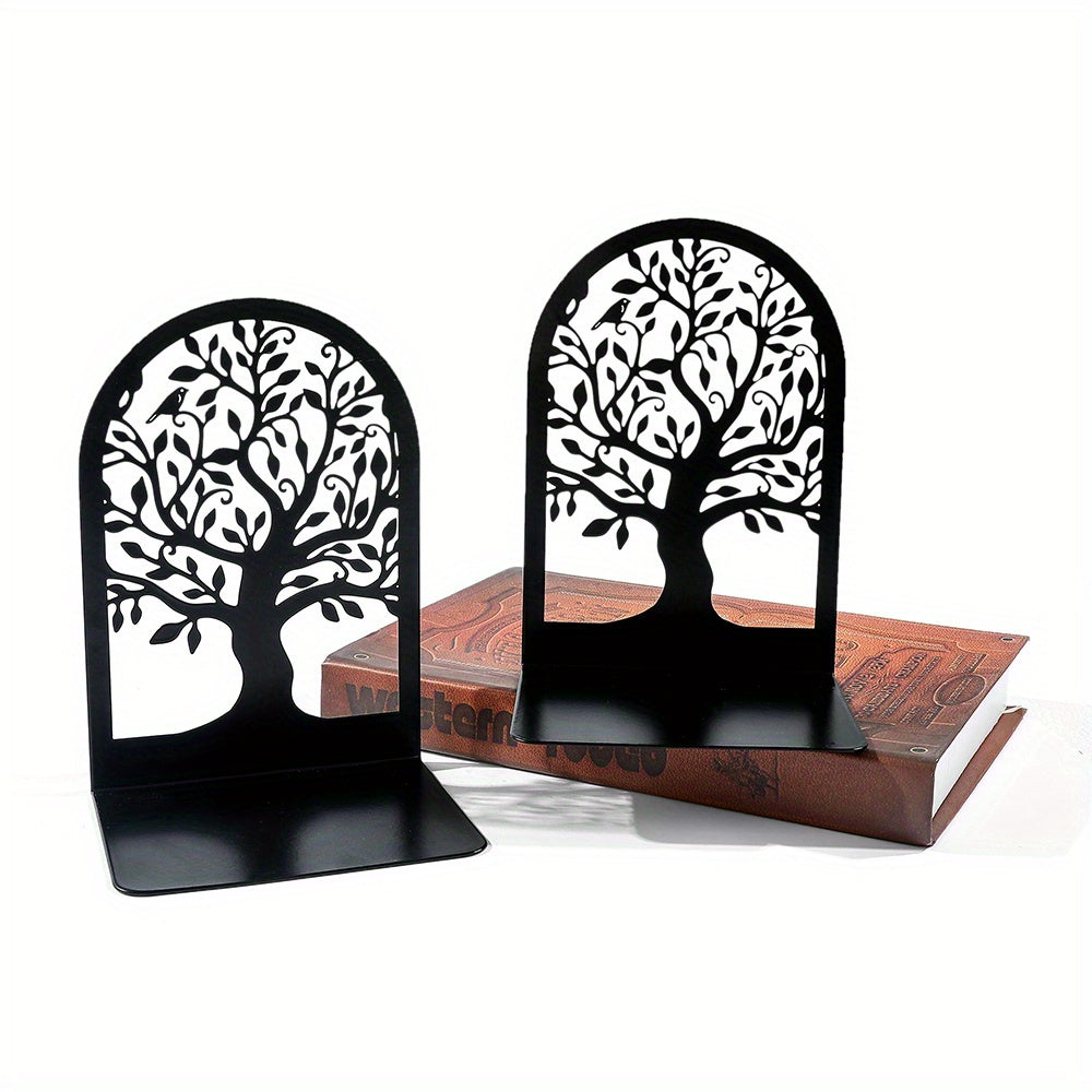 Suporte Metálico para Livros Árvore da Vida - Suporte Pesado para Prateleiras, Design Moderno Decorativo