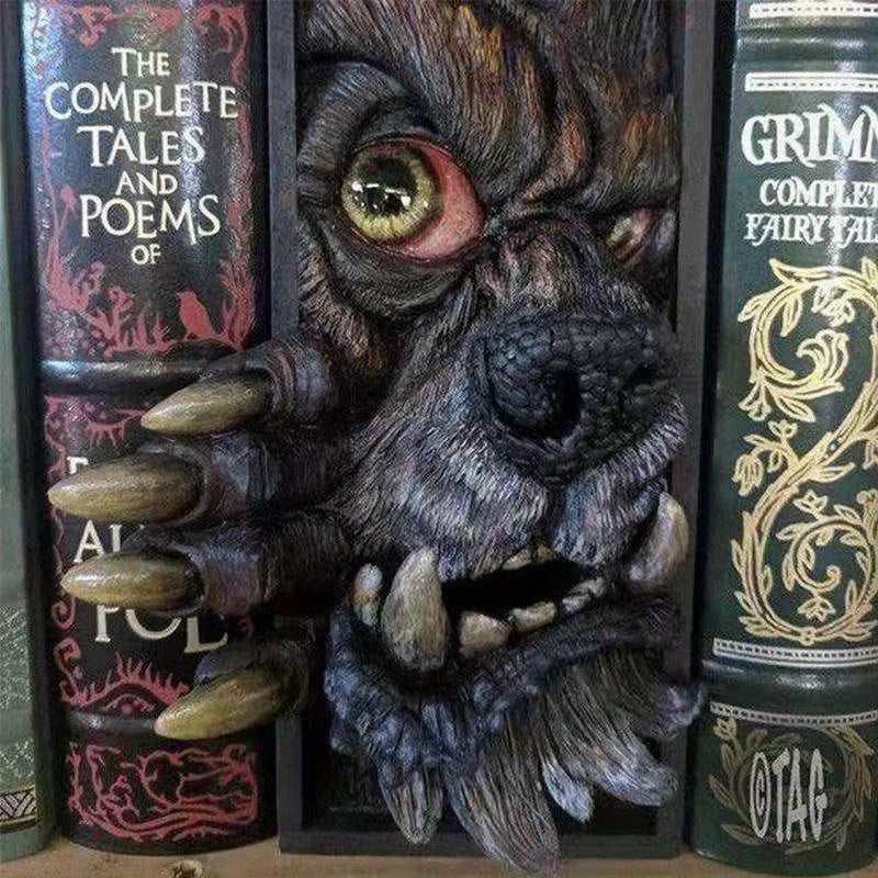 MonsterBookend - Suporte para Livros Monstro 3D de Terror para Decoração de Casa