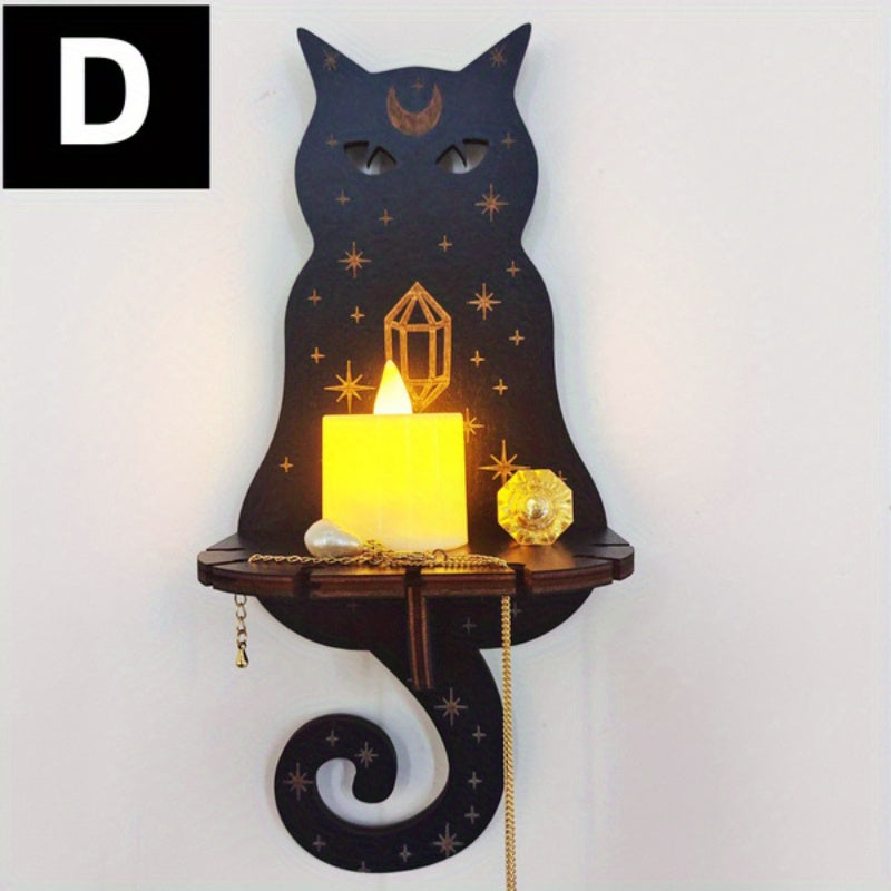 RusticCrystal - Vintage Wooden Plank for Crystals & Candles, Animal Designs
