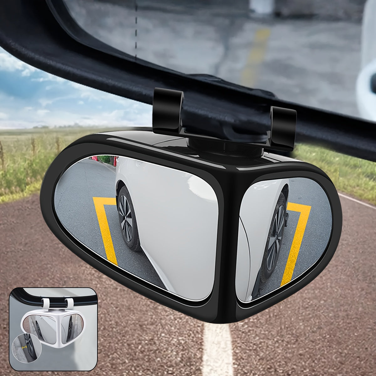 2 Piezas Espejos de Punto Ciego HD para Autos - Ajustables 360°, Ángulo de Visión Amplio