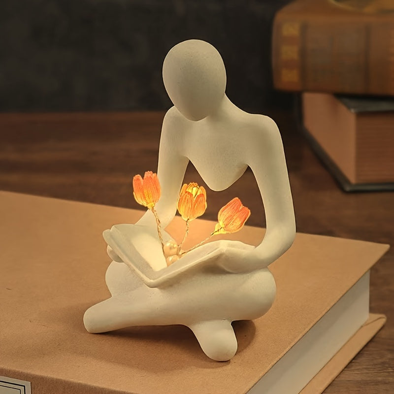 ArtTulip - Lampada Notturna Astratta a Forma di Tulipano in Resina Artistica
