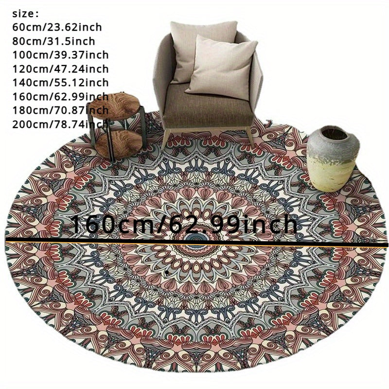 Alfombra de Piso Inspirada en el Estilo Persa – Resistente a Manchas, Lavable a Máquina, Antideslizante y Ligera para Dormitorio y Sala de Estar