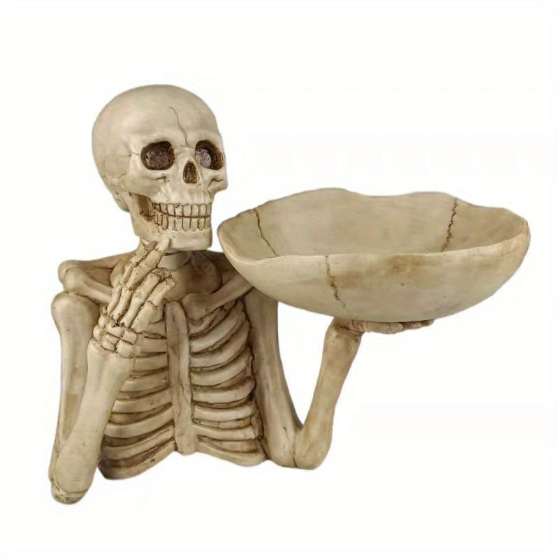 SkeletonServe Tray - Classic Resin Skull Bowl for Keys & Snacks