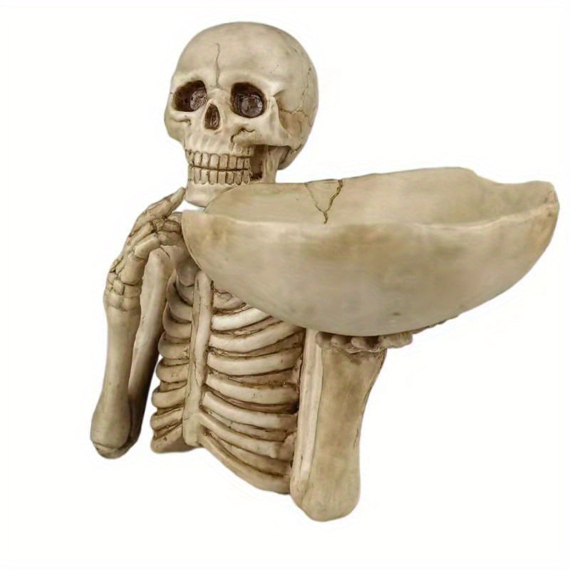 SkeletonServe Tray - Classic Resin Skull Bowl for Keys & Snacks