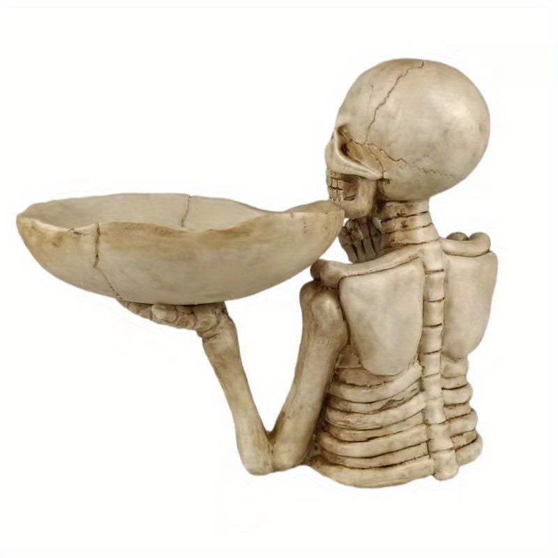 SkeletonServe Tray - Classic Resin Skull Bowl for Keys & Snacks