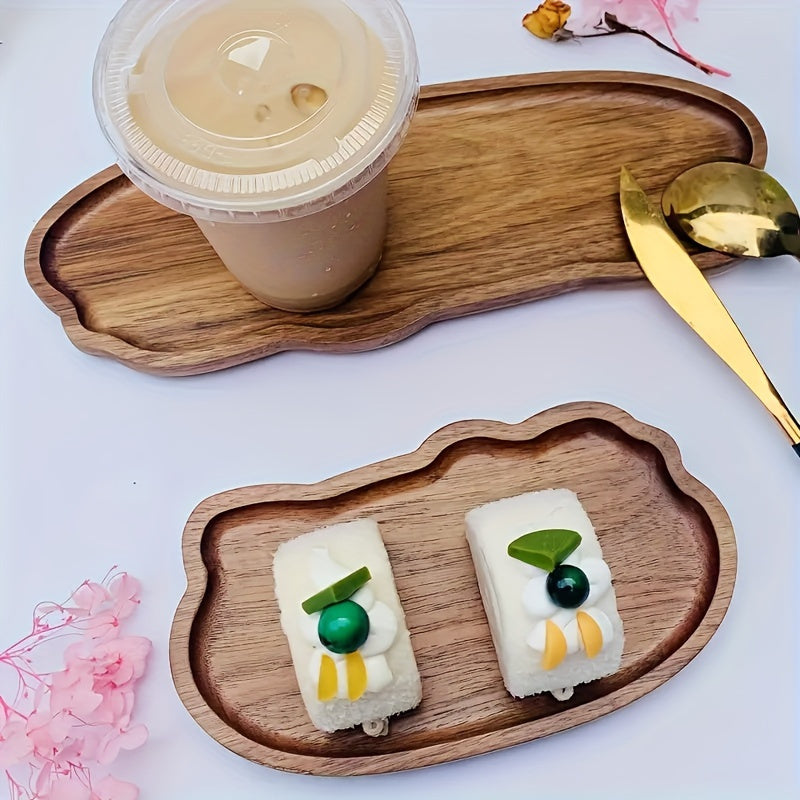 WoodenServe - Acacia Wood Tray for Food & Decor | Unique Design