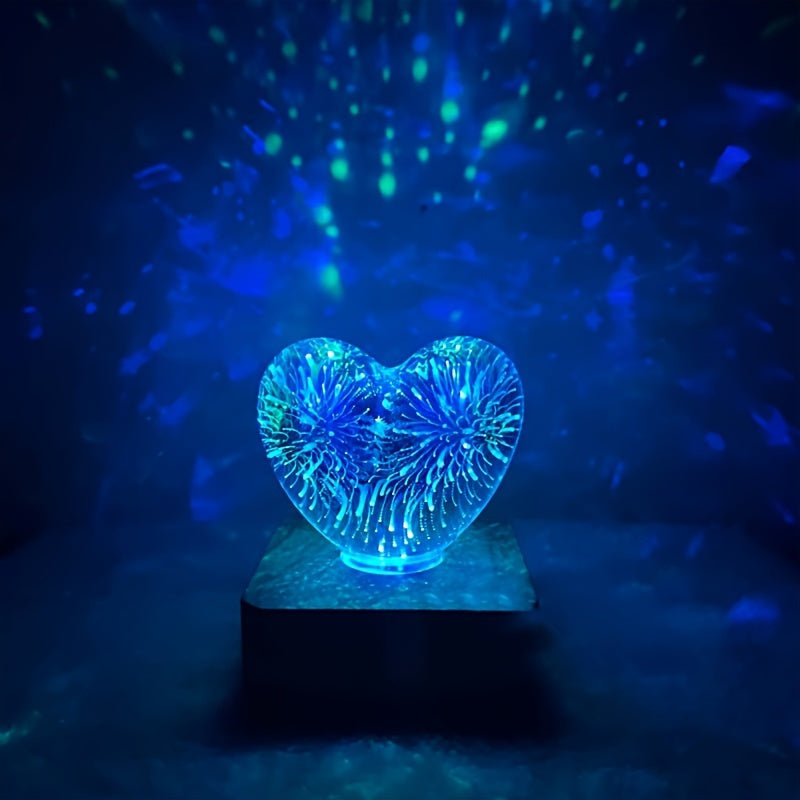 HeartGlow - 3D Heart LED Night Light, USB-powered Ambient Lighting